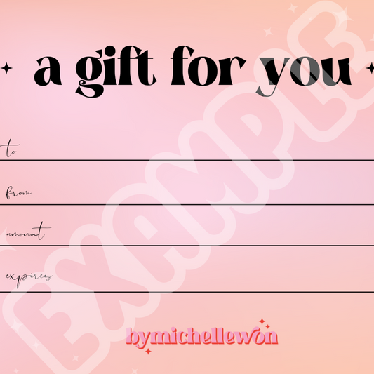 BY MICHELLEWON  GIFT CARD