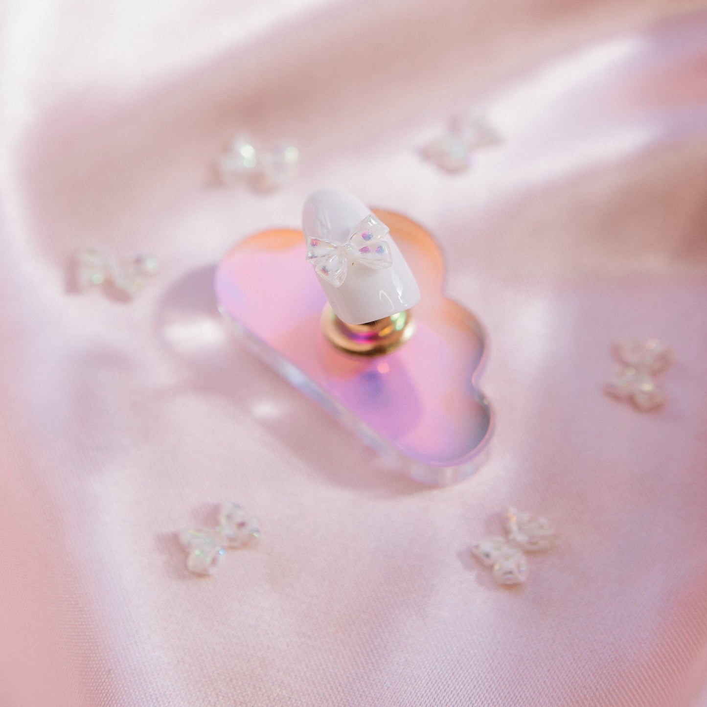 cute iridescent bow charm for nail art , for nail artist, kawaii charm